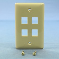 Hubbell NSP14I Ivory 1-Gang 4-Port Flame-Retardant ABS Standard Wallplate Cover picture
