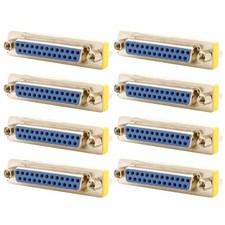 8x DB25 D-SUB 25-Pin Female to Female Coupler Mini Gender Changer Adapter Gold picture