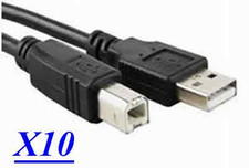 Lot 10 USB 2.0 Cable A Male to B Male 6 Ft. for printer,scanner.,,, black      picture