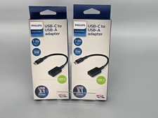 Lot of 2, Philips USB-C to USB-A Adapter 15W Charging Rated 5Gbps USB 3.1 *NEW* picture