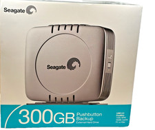 Seagate 300GB Pushbutton Backup External Hard Drive USB 2.0 FireWire New Vintage picture