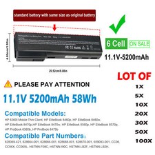 🧡LOT OF 6360B Battery For HP ProBook 6460b 6470b 6570b 6360t Mobile Thin Client picture