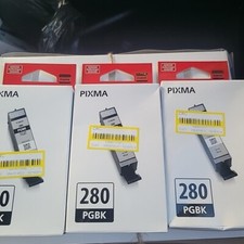 Lot Of 3Canon Pixma Ink Cartridges Black PGI-280 PGBK All New Unopened picture