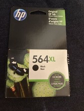2x HP 564XL Black Ink Cartridges [NEW] (Genuine OEM) 1 Boxed + 1 Sealed Unboxed picture