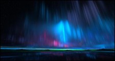 Landscape mountains aurorae night space art Custom Gaming Mat Desk picture