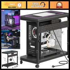 Large Computer Tower Stand with Power Outlet - 31.5