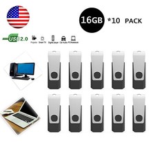 10 Pack 16GB USB 2.0 Flash Drive Folding Pen Drive Enough Swivel Memory Sticks picture