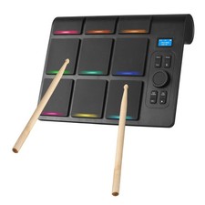 Electronic Tabletop Drum Set with 2 Speaker 9 Pads Color Lighting Supports BT... picture