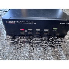 StarTech StarView 4 Port DVI VGA Dual Monitor USB KVM Switch SV431DDVDUA Black picture