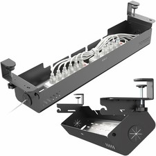 Black Clamp-On Flip-Open 35 in Cable Management Box, DESK-ACMB35-C picture