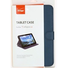 Verizon Folio Cover Blue Leatherette Case Magnetic+ Kickstand for Ellipsis 10 picture
