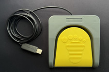 PCsensor USB Foot Switch Pedal FS2016USB Yellow Gray TESTED - WORKS picture