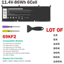 ❤️LOT 69KF2 Battery For Dell XPS 15 9500 Alien M15 M17 R3 Precision 5550 M59JH picture