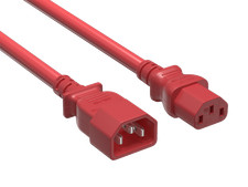 5ft IEC C14 to IEC C13 Heavy Duty PDU Power Cord, 14 AWG SJT, 15A/250V, Red picture