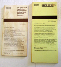 VTG IBM 1982 & 1983 Fortran Reference Summary Lot of 2 Booklets Ad picture
