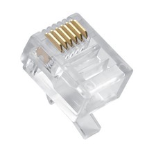 RJ12 (6P6C) Plug for Stranded Round Wire 100pk picture