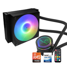 Dracaena.Io 120Mm AIO CPU Cooler, Intel & AMD, ARGB, PWM, 180W TDP, Black picture