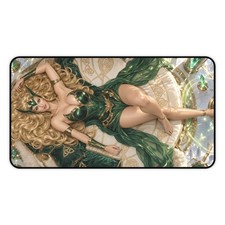 Enchantress Gaming Desk Mat Green Goddess Art Large Mousepad Gift picture
