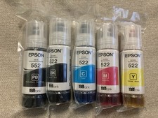 5 Genuine Epson 522 Ink Combo Pack - Black, Cyan, Magenta, Yellow EXP 11/2026+ picture