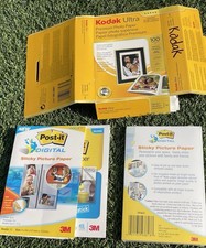 3M Post-it Sticky Picture Paper Kodak Ultra Photo Paper Lot 2 Sealed 70+ Sheets picture