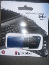 64GB Kingston Data Traveler Exodia M USB Type A Flash Drive Black, Blue picture