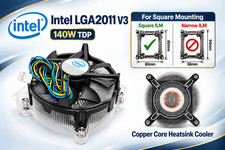 Intel LGA2011 CPU Cooler Heatsink Cooling Fan 140W (Square ILM Mounting) picture