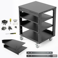 Axcessables 12U Open Frame Network & AV Rack with Caster Wheels, Two 2U Shelves, picture