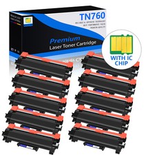 10PK TN760 Black Toner Cartridge For Brother DCP-L2550DW HL-L2390DW With Chip picture