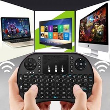 2.4gHz - Backlit Mini Wireless Handheld Keyboard Mouse Touchpad Black picture