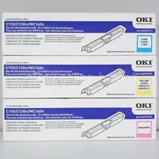 Genuine Oki Okidata Toner Lot 44250711 CYAN 44250709 YELLOW 44250710 MAGENTA picture