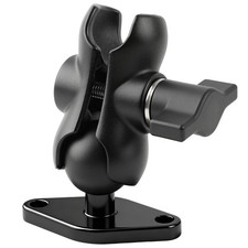 fccairms 1 inch Ball Mount Base with Double Socket Arm, Aluminum Alloy Black picture