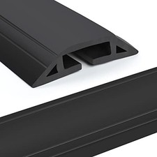 10 ft Floor Cord Cover Protector, Black, PVC Cable Management Mat picture