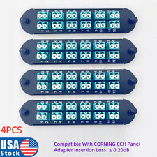 4Pcs Fiber Optic Adapter Panel 12 LC Duplex OM3 4 Compatible CORNING CCH-CP24-E4 picture