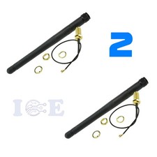 2pcs 2.4ghz Antenna RP-SMA Male + PCI U.FL IPX to RP SMA Male Pigtail Cable WiFi picture