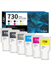 730 Ink Cartridges 300ml 6-Pack P2V68A P2V69A P2V70A P2V71A P2V72A P2V73A Rep... picture