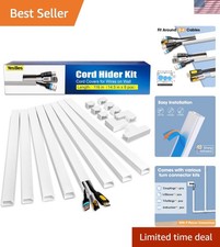 116in Paintable Cord Hider Kit - Elegant White Cable Covers for Organizing Cords picture