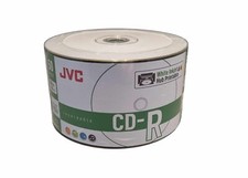 50 x JVC Professional Grade CD -R 52X - Full Hub White Inkjet Printable CDR picture