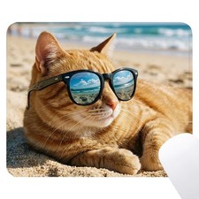 Cute Cat Pad - Funny Beach Cats Desk Decor, Cat Gifts, Cat Desk , Summer Squa... picture