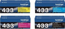 Brother TN433 Genuine OEM Black Color High Yield Toner Set 4-Pack picture