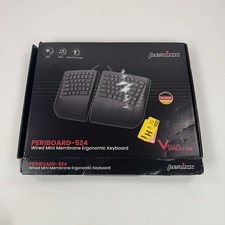 Perixx PERIBOARD-524B Wired Ergonomic Split Keyboard USB Black US English Layout picture