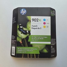 HP 902XL HIGH YIELD INK CARTRIDGES 3 PACK CYAN YELLOW MAGENTA NEW EXP 2020 picture