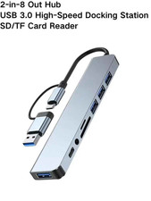 8-in-1 USB & Type-C Hub Docking Station with Audio Jack & Micro SD Adapter picture