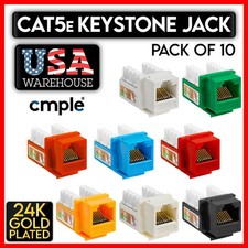 10 Pack Cat5e Keystone Jack Ethernet 8P8C RJ45 Ethernet 110 Punchdown CAT 5e picture