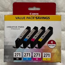 Canon 271 Black Cyan Magenta Yellow Ink Set 0390C005 Sealed Retail Box  picture