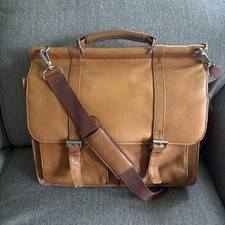 Vintage Wilsons Leather Messenger Bag Laptop Case Brown Briefcase Commuter Y2K picture