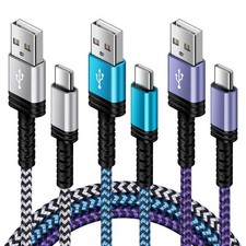 USB C Charger Cable Fast Phone Android Power Cord White,Blue,Purple picture