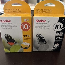 Kodak 10B XL  Black & 10C Color Ink Cartridge New Factory Sealed Ink combo lot  picture