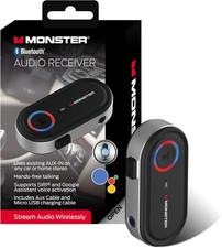 Monster Bluetooth Receiver for Car & Home, 3.5mm Aux, Mic, Voice Assistant picture