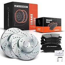  11.02 inch (280mm) Disc Brake Rotors + Ceramic Pads Front Drilled and Slotted picture