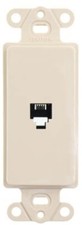 LEVITON 40649-I DECORA MODULAR PHONE VOICE JACK INSERT, 6P4C, IVORY picture
